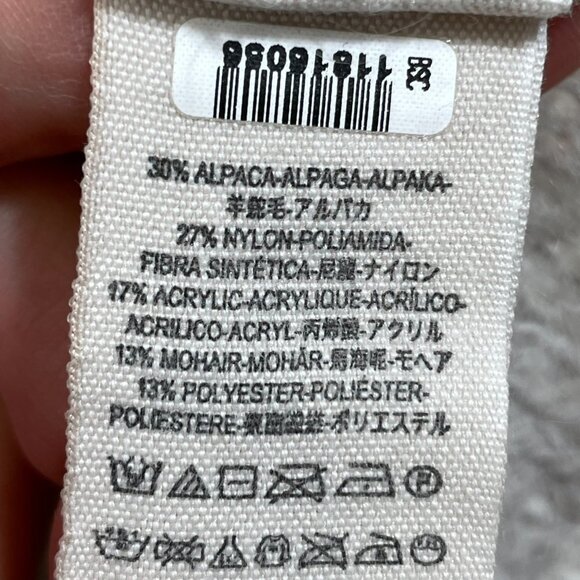 FREE PEOPLE Size S V Neck SWEATER Alpaca Mohair Blend Gray Pullover Gray - Picture 4 of 6